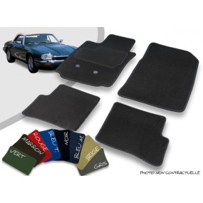 Custom car mats front and rear Jaguar XJS convertible edged velvet