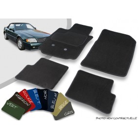 Tapis auto avant et arrière sur-mesure Mercedes SL - R129 cabriolet (1990-2002) velours bordé
