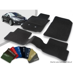 Tapis auto avant et arrière sur-mesure Peugeot RCZ Coupé velours bordé
