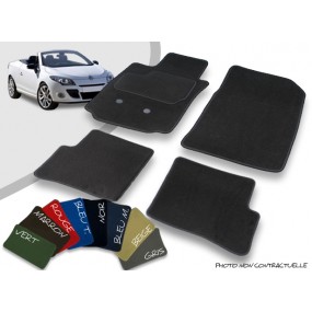 Front and rear car mats tailor-made for Renault Megane 3 CC bordered velvet