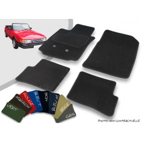 Tapis auto avant et arrière sur-mesure Saab 900 Classic cabriolet velours bordé