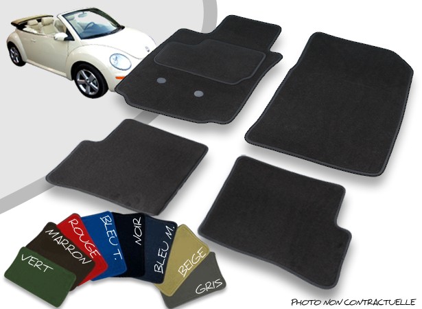 2 Avants Tapis NEW BEETLE Cabriolet du 2003 au 05.05 sur mesure Gamme Tapis ELEGANCE 2 arrieres BEIGE