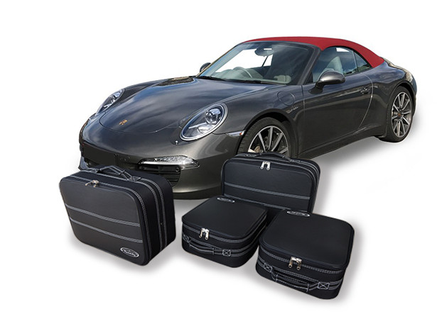 Valigie su misura Porsche 911 tipo 991- set di 4 valigie per sedili posteriori in pelle parziale