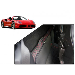 Bagagerie sur-mesure Ferrari F488 spider - ensemble de 2 valises pour "sièges arrières" en cuir complet