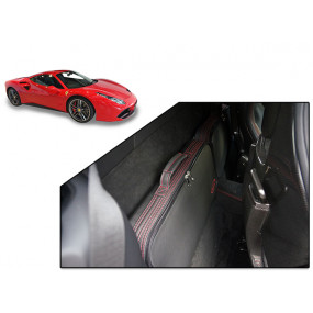 Op maat gemaakte kofferset (bagage) Ferrari 488 GTB - Set van 2 koffers voor "Back Seats" in volledig leer