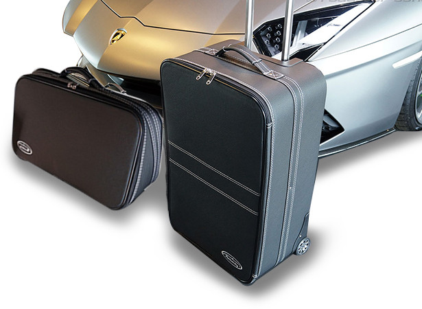 Bagagerie sur-mesure Lamborghini Aventador roadster - ensemble de 2 valises pour coffre en cuir complet