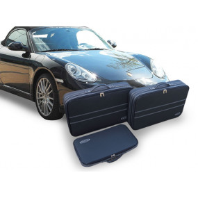 Op maat gemaakte kofferset (bagage) Porsche Boxster Type 987 - Set van 3 koffers voor kofferbak in gedeeltelijk leer