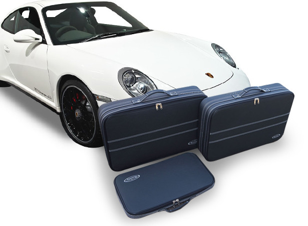 Bagagerie sur-mesure Porsche 997 - ensemble de 3 valises pour coffre avant en cuir partiel
