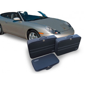 Tailored Suitcase Set (Bagage) Porsche 996 (1999-2000) - Set van 3 koffers voor kofferbak in gedeeltelijk leer