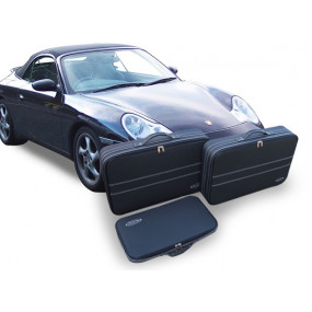 Tailor-made luggage Porsche 996 (2002-2004) - set of 3 suitcases for front trunk in partial leather