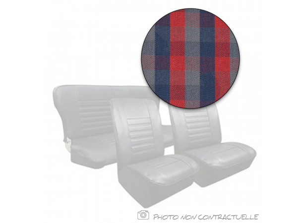 Tapizado asiento delantero / banqueta trasera en tejido tartán rojo para Renault 4L (antes de 1980)