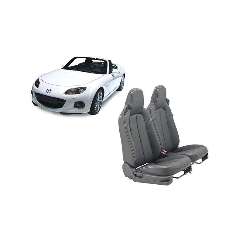 Black Leather Seat Covers For Mazda Mx5 Nc Before Restyling With Height Adjustment - Mazda Mx5 Seat Covers
