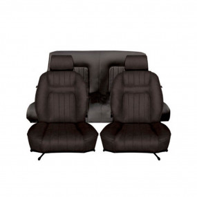 Estofos de assentos dianteiros e traseiros Peugeot 504 descapotável MK2 e MK3 - couro sintético preto