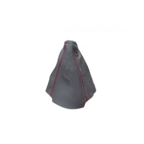 Anthracite leather gearshift gaiter - red stitching for "Peugeot 205 CTI"