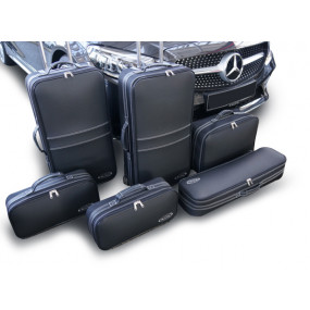 Bagagerie sur-mesure Mercedes Classe C A205 cabriolet (2016+) - ensemble de 6 valises pour coffre en cuir partiel
