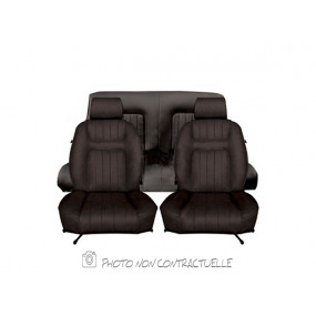 Garnitures de sièges avant et banquette arrière en simili cuir noir pour Peugeot 504 coupé phase 2 et 3