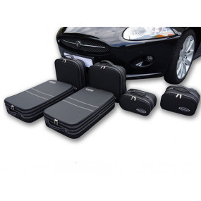 Tailor-made luggage Jaguar XK XKR - set of 6 suitcases for partial leather trunk