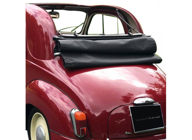 Fiat 500C Topolino convertible car soft top in vinyl on cotton canvas with PVC rear window