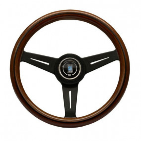 Volant bois d'acajou Classic Line années 70 (Nardi) noir mat pour Porsche 911 SC cabriolet