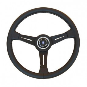 Volant en cuir noir et branches en alu noir NARDI Classic Line pour Alfa Roméo Spider Série IV