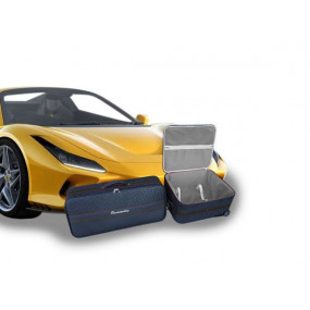 Op maat gemaakte kofferset (bagage) Ferrari F8 Tributo Spider - Set van 2 volledig lederen kofferbakkoffers