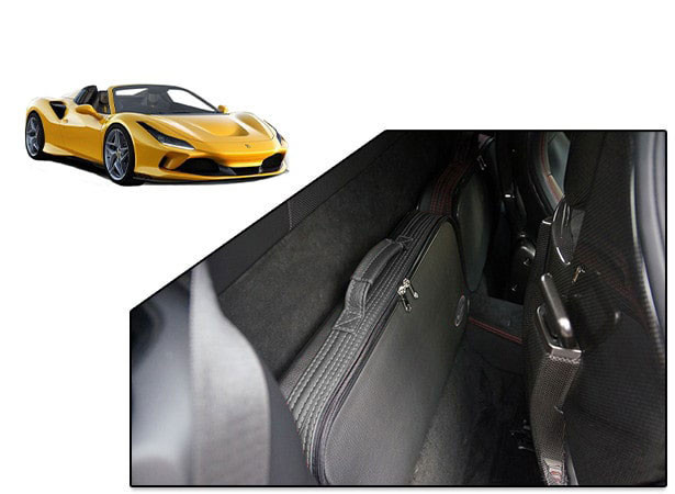 Bagagerie sur-mesure Ferrari F8 Tributo Spider - ensemble de 2 valises pour "sièges arrières" en cuir complet