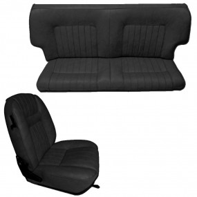 Garnitures de sièges avant et arrière en simili cuir noir pour Peugeot 504 coupé phase 1 sans appuis tête