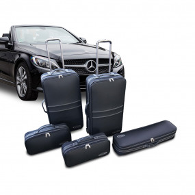 Bagagli (valigie) su misura per Mercedes Classe C A205 cabrio (2016+) - 5 valigie per il bagagliaio posteriore parziale in pelle