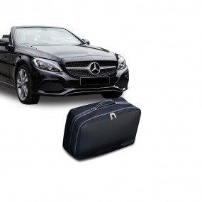 Bagagerie sur-mesure Mercedes Classe C A205 cabriolet (2016+) - 1 valise pour coffre en cuir partiel