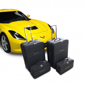 Bagagem Corvette C7 feita sob medida em couro sintético e tecido de nylon (para o porta-malas traseiro)