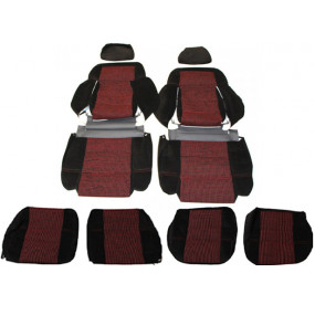 Garnitures siège avant et banquette arrière en tissu noir côtelé et tissu quartet 205 GTI