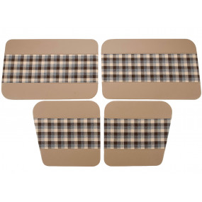 4 Paneles de puertas delanteras y traseras en tejido escocés beige beige para Renault 4L