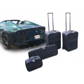 Tailor-made luggage Ferrari 812 GTS - set of 4 suitcases in leather for rear trunk