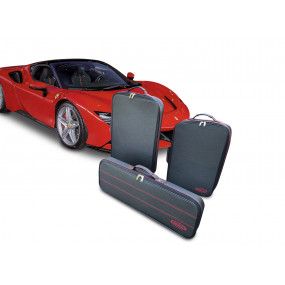 Tailor-made luggage Ferrari SF90 – Set of 3 suitcases in full leather for rear seats