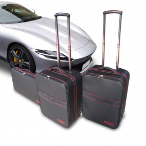 Bagagli (Valigie) su misura Ferrari Roma – Set di 3 valigie in pelle per bagagliaio posteriori