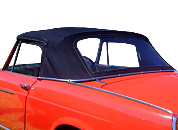 Miękki dach Fiat 1200 kabriolet w kolorze alpaki z tylną szybą PCV