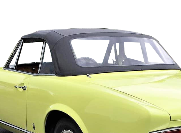 Capote auto Fiat 124 CS1 (1400-1600-1800) cabriolet coton double face Pininfarina avec lunette arrière en PVC
