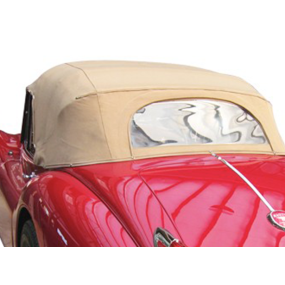 Capota macia Jaguar XK 140 D.H.C capota macia descapotável em tecido Stayfast® com janela traseira em zíper