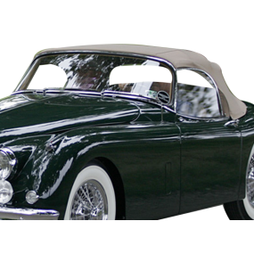 Soft top Jaguar XK 150 Roadster convertible in Stayfast® cloth with rear window on Zip