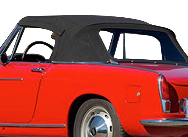 Capote auto Fiat Osca 1500S / 1600S cabriolet en Alpaga avec lunette arrière en PVC