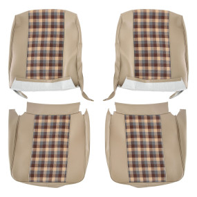 Tapizado de asientos delanteros banqueta trasera imitación beige y tela escocesa Renault 4L (antes de 1980)