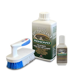 Cleaning kit for alpaca or cotton fabric soft top with PVC rear window - RENOVO
