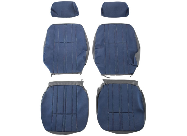 Garnitures siège avant et arrière en tissu Jean 205 Junior avec coutures multicolores