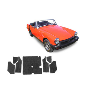 Op maat gemaakte fluwelen vloerbedekking voor kofferbak MG Midget MK3 (1970-1980)