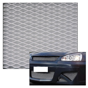 Anodised aluminium grille 33 x 100 cm, silver colour