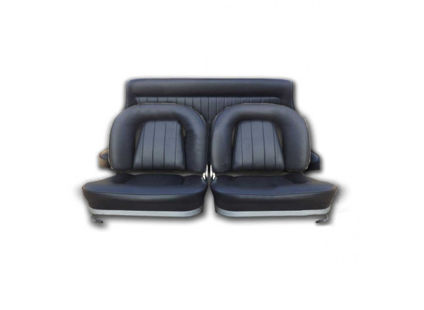 Garnitures de sièges avant et banquette arrière Lancia Fulvia coupé Phase 3 (1973/1976) en simili cuir noir