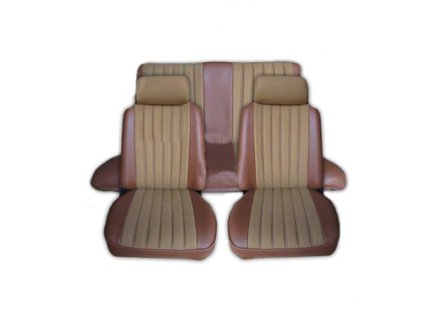 Garnitures de sièges avant et banquette arrière Peugeot 104 ZL en velours beige et simili marron