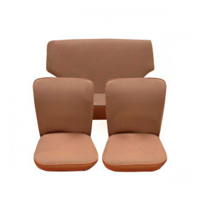 Garnitures de sièges avant et banquette arrière Renault 4CV en simili marron et écorce marron