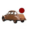 Capote Citroen 2CV avec fermeture extérieure en vinyle rouge qualité origine  (gros grain)