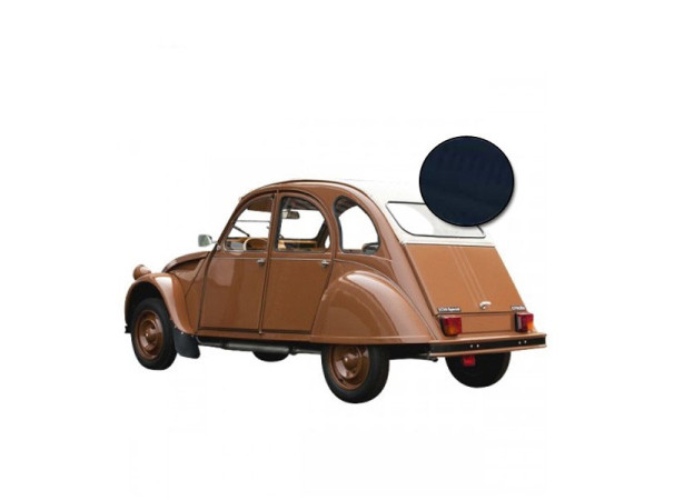 Capote 2CV Citroen décapotable en vinyle bleu marine qualité origine avec fermeture intérieure (gros grain)